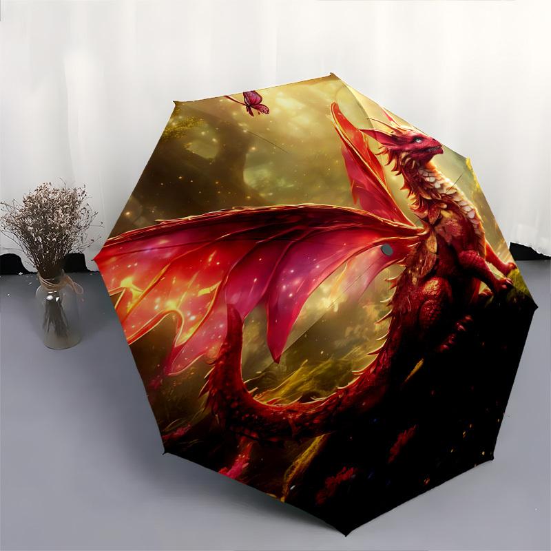 Dragon Fantasy- Automatic Umbrella,Suitable for Men and Women, Outdoor Accessories, Suitable for Birthdays 0996b