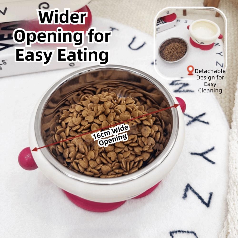 Stainless Steel Pet Bowl Anti Slip Cute Cartoon Pet Feeder Bowl Neck Protection High Footed Food Water Bowls Dog Feeding