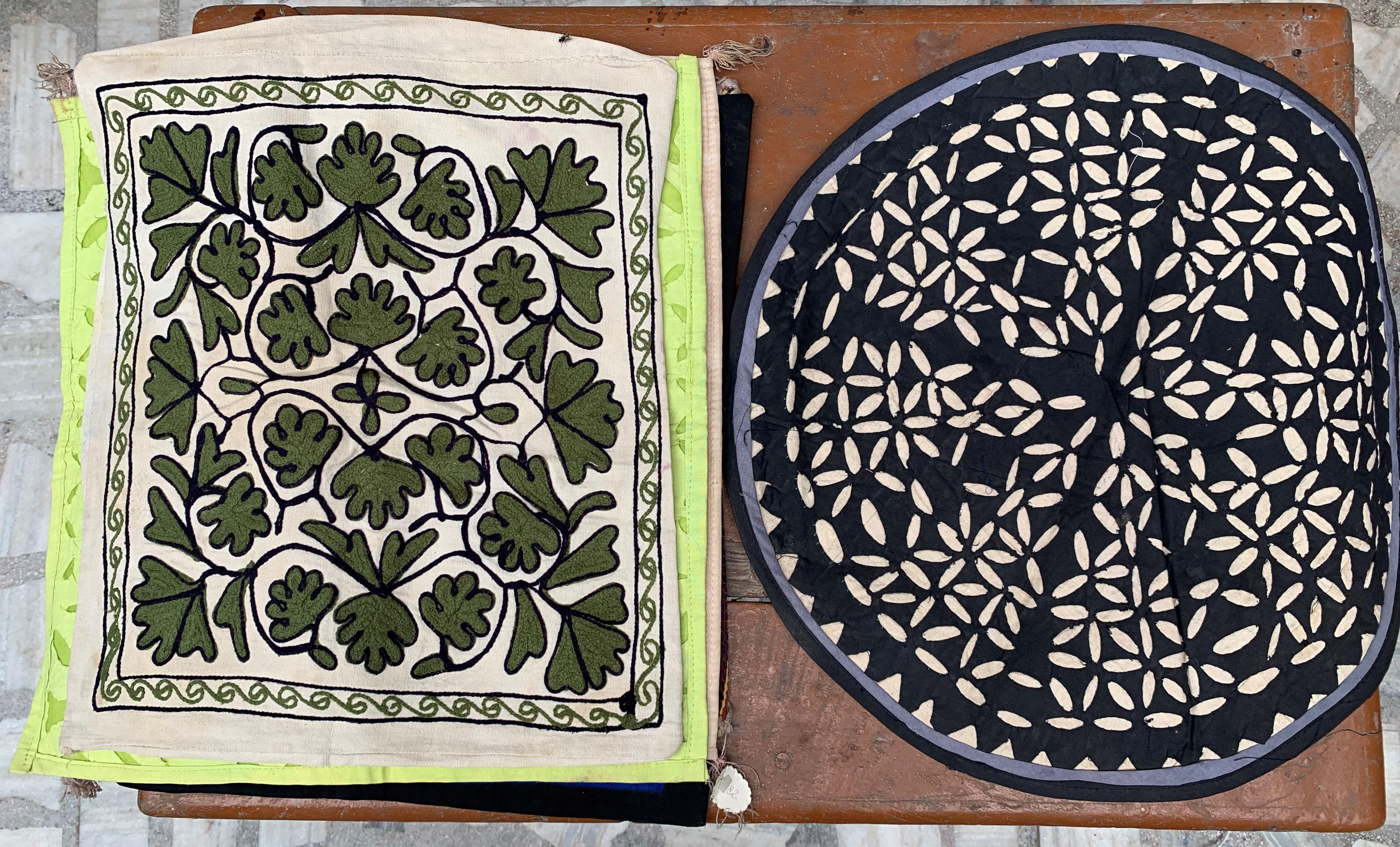 Old Stock Decorative Cotton Cushion Covers – Handcrafted Indian Fabric 40 x 40 cm ( l x h ) approx.