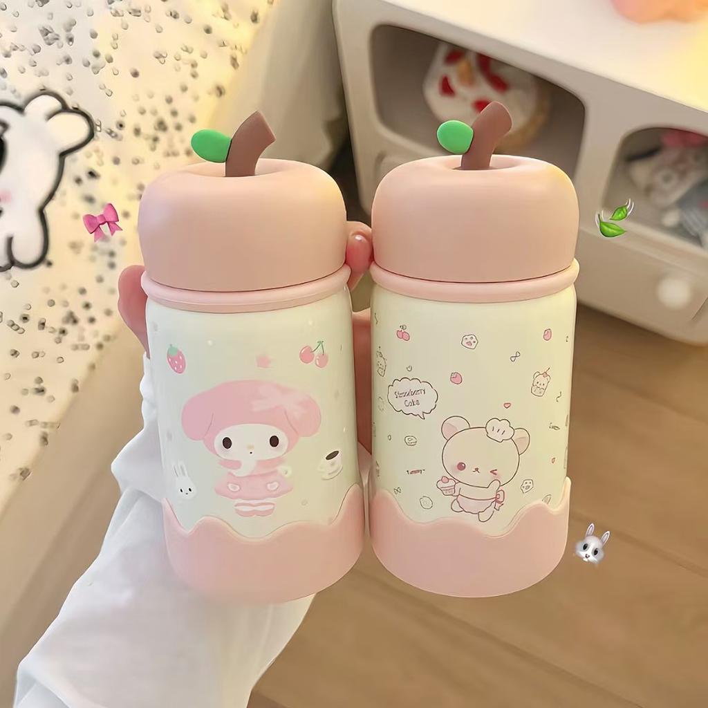 Cute thermos cup, small, easy and portable, high-value girl's heart, stainless steel thermos cup blogger