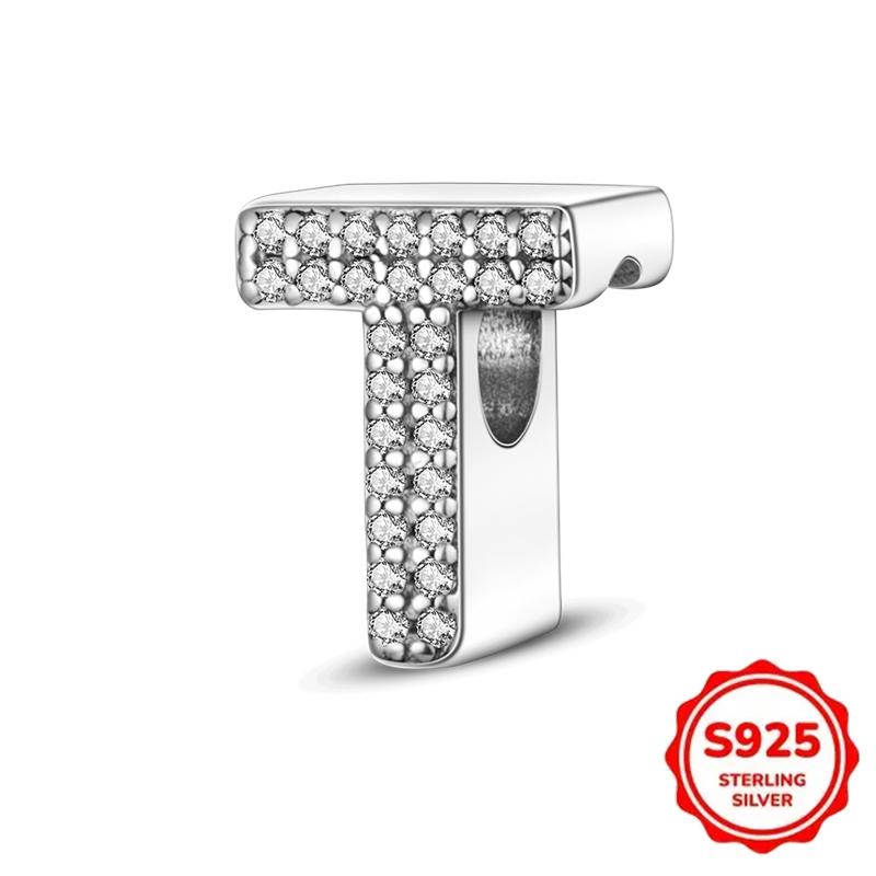 Trendy Fashion Classic 26 Alphabet Letters Charm Bead Components Bead Components Authentic Original Retro Zircon Copper Metal Designed For Women