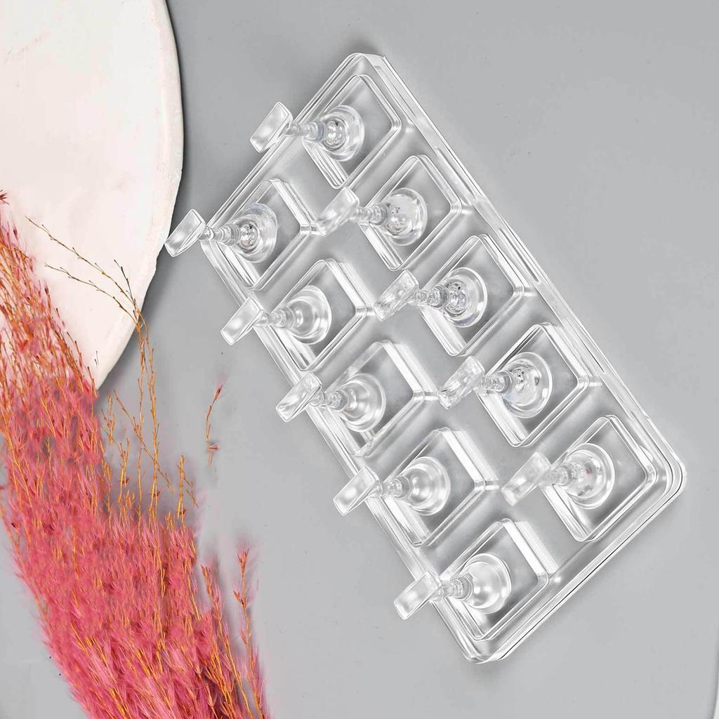 Clear Nail Display Tray 5/10 Slots Scratch Resistant Surfaces Optimal For Nail Salon Demonstration And Photography