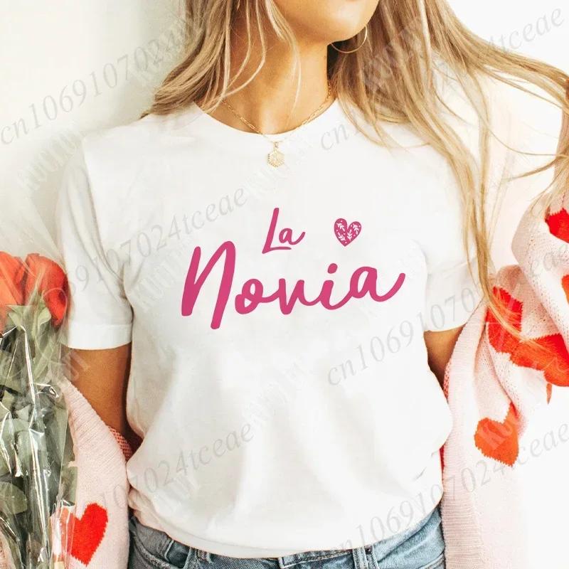 Team Bride Bridesmaid T-Shirt Spanish Girls Bachelorette Hen Party for Women Blouses Single Farewell Tops Bridal Wedding Tees