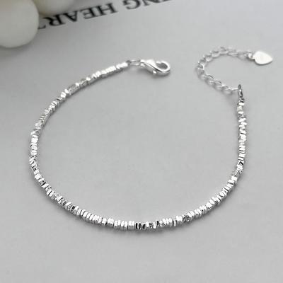 Leng Leng Feng Unregelmäßig gebrochenes Silberpaar S925 Reines Silber Armband Damenschmuck