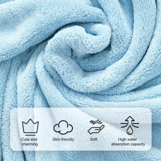 Pet Bath Wrap Super Absorbent Dog Towel with Bunny Ears Fast Drying Hooded Pet Robe for Dogs Cats Bath After Shower Grooming