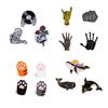 3-4pcs/Set Brooch Set Punk Dark Devil Skull Magic Enamel Pin Cartoon Animal Cat Dog Paw Whale Cute Label Pins Badge Jewelry Gift