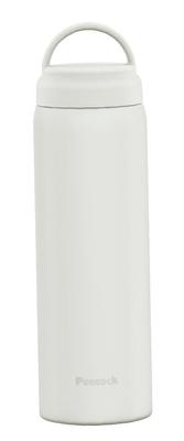 Peacock Thermos Screw-On Mug, White, 600ml, with Handle for Easy Carrying. Keeps Drinks Hot or Cold with This Lightweight Thermos. Perfect for