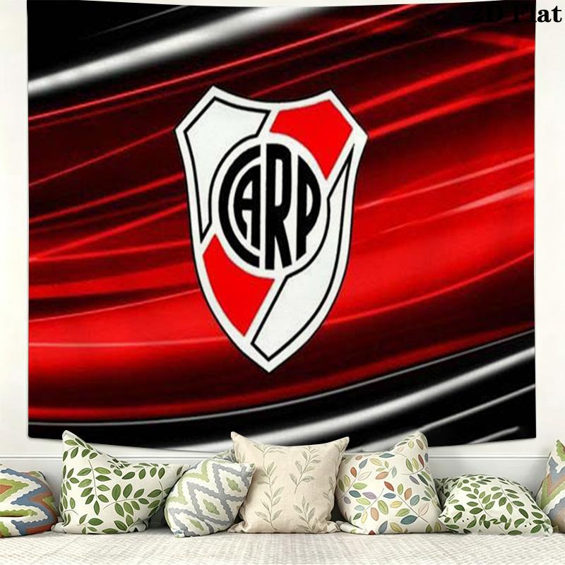 River Plate Logo Wall Tapestry Aesthetic Wall Hanging Printed Fabric Blanket Decorative Tapestries for Bedroom Living Room Home Decor