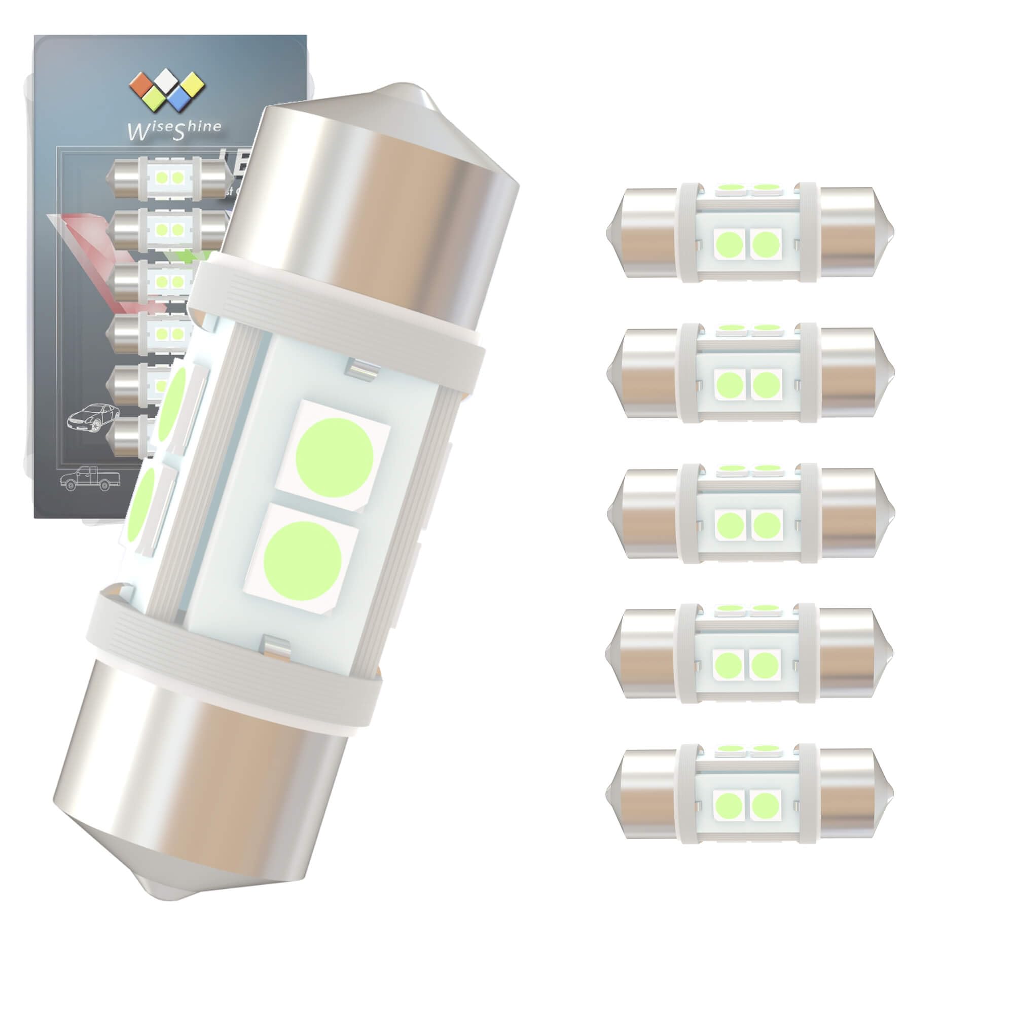 WiseShine DC 12V 29mm 6641 Flower Decoration LED Bulb Ice 29mm 12V 6PCS синий
