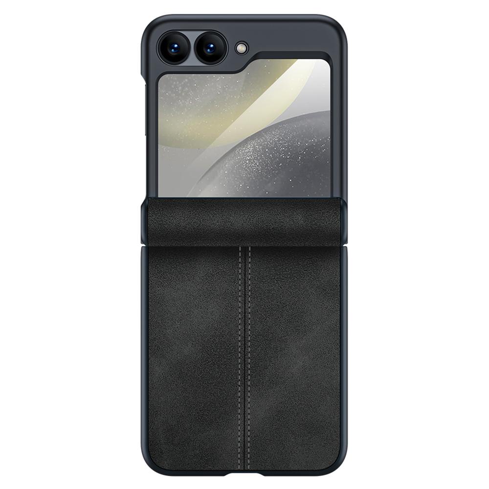 

Чехол для Samsung Galaxy Z Flip7 FE 5G/Z Flip6 5G, кожа+ПК, с пленкой для заднего экрана Black