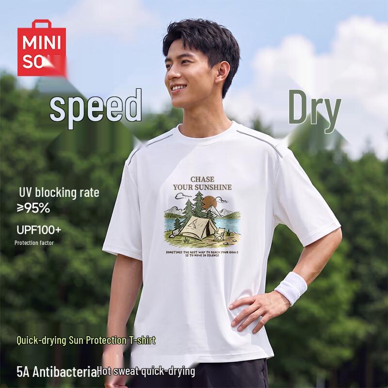 MINISO Men s Quick-Dry Sun Protection Casual T-Shirt L