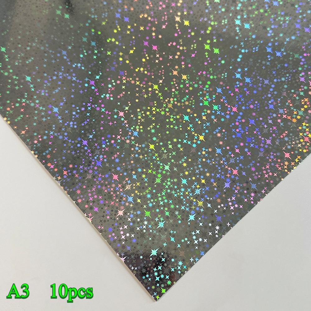 Laser Flash Paper Cross Border Hot SaleColorful ThickLaser Paper Gold SilverCard Paper Craft Paper Aluminum Foil PET MirrorPaper