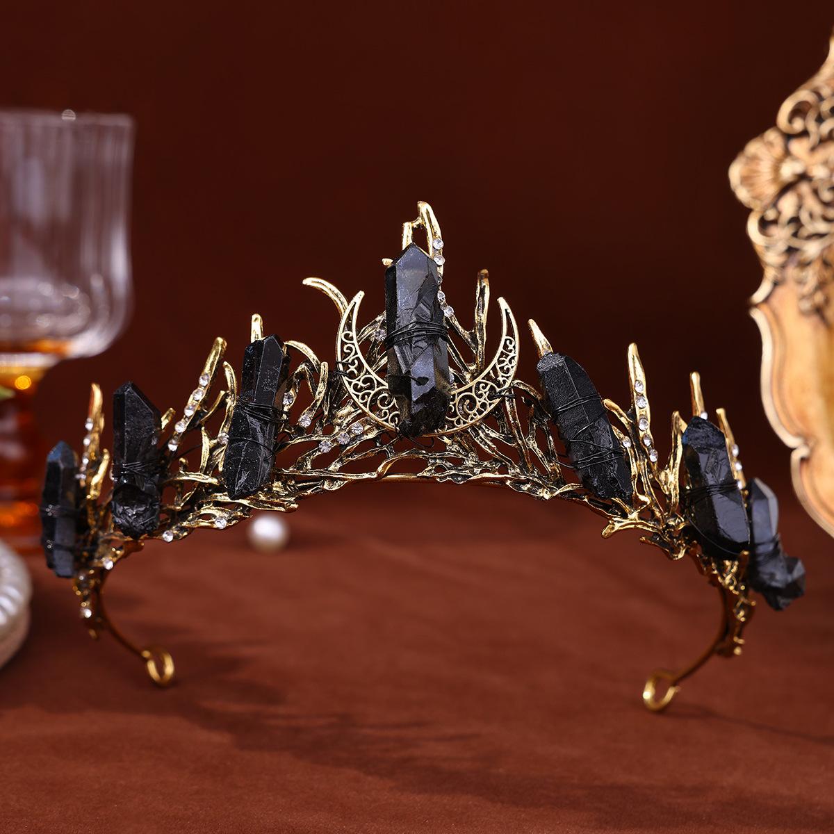 

Европейские и американские хрустальные повязки на голову ручной работы из натурального камня плетеные коронные аксессуары для волос модные аксессуары в виде пламени