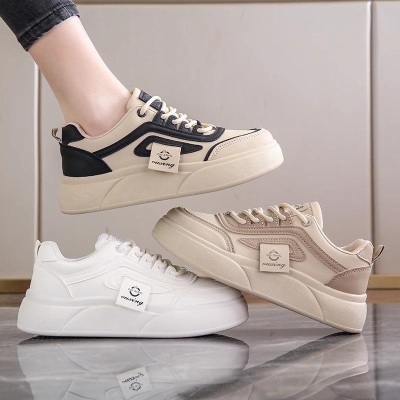 Little White Shoes Female Students Tide Spring Thick Soles Heightening Breathable Shoes Street Shooting Women's Board Shoes