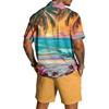 Men's Casual Lightweight Breathable Short-Sleeve Shirt And Shorts Set