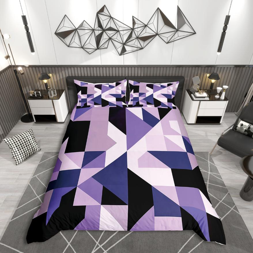 Homewish Minimalist Geometry Duvet Cover SetAbstract Gradient For Teens Bedding SetVintage Aesthetic Bed Set