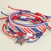American Independence Day Red, White & Blue Star Woven Bracelet