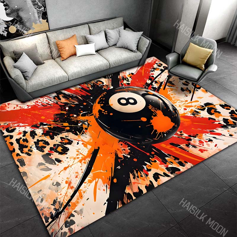 1PC Billiards Ink Splash Art Carpet for Living Room Bedroom Sofa Home Decor Rus Non-slip Floor Mat Luxury Gift Multiple Sizes