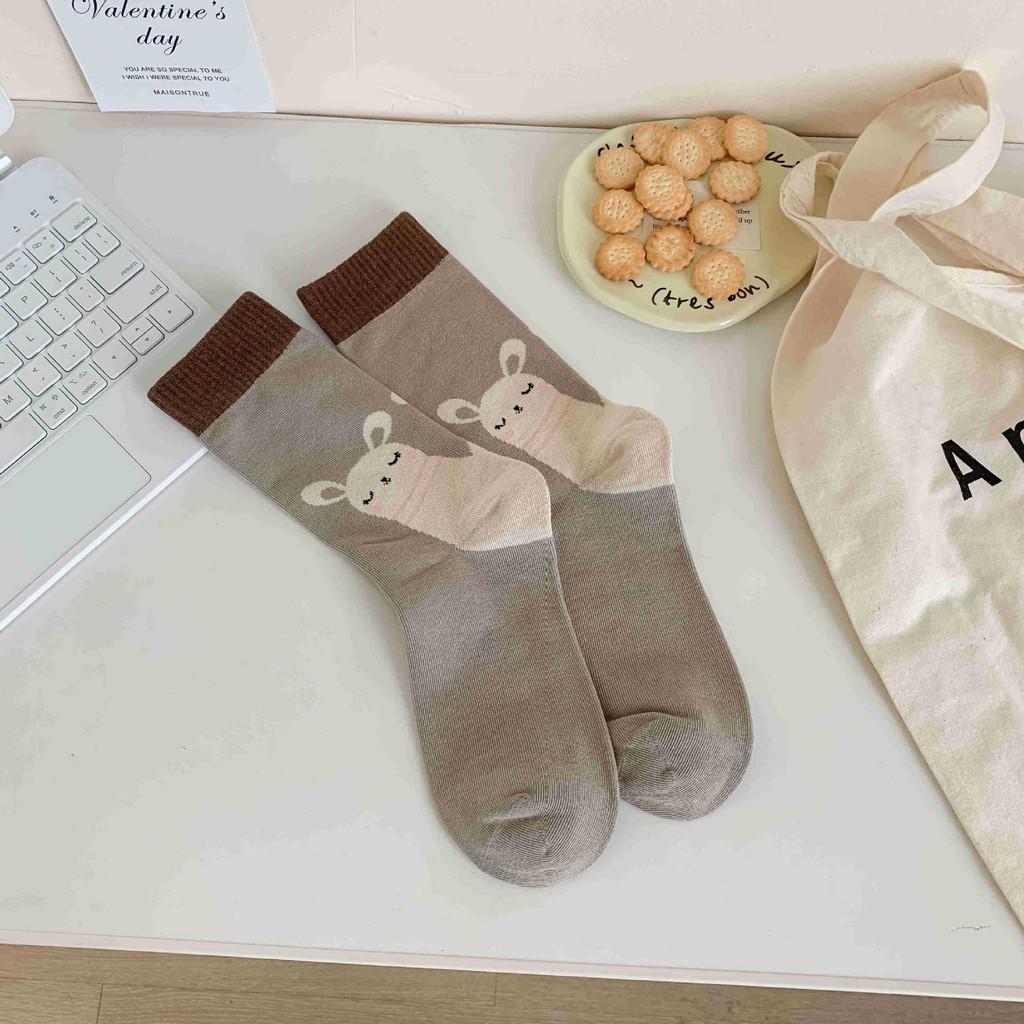 

Белые носки женские забавные носки с иллюстрациями модные японские милые мультяшные коты маленькие медвежонки индивидуальность средней длины коричневый