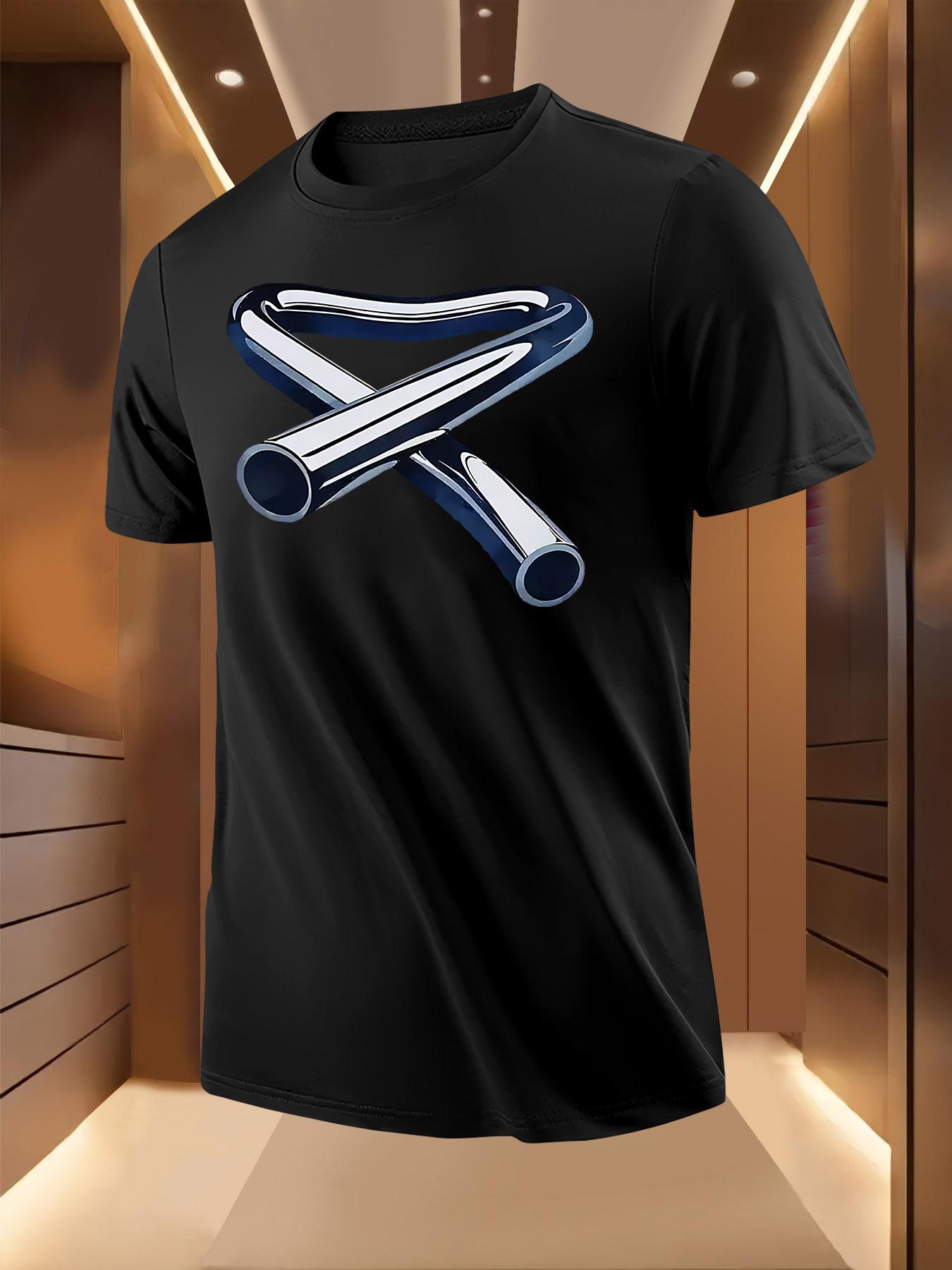 Graphic Tshirt with Metallic Crossed Pipes Print - Breath... S