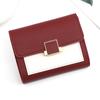 Compact Clutch Fashionable Retro Square Purse Pu Leather Wallet Solid Color Zippered Coin Pocket For Daily Use Gifting Holidays