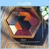 Houten Zeshoekpuzzel Voor Kinderen Met Kleurrijke Geometrische Blokken Voor Hersenontwikkeling