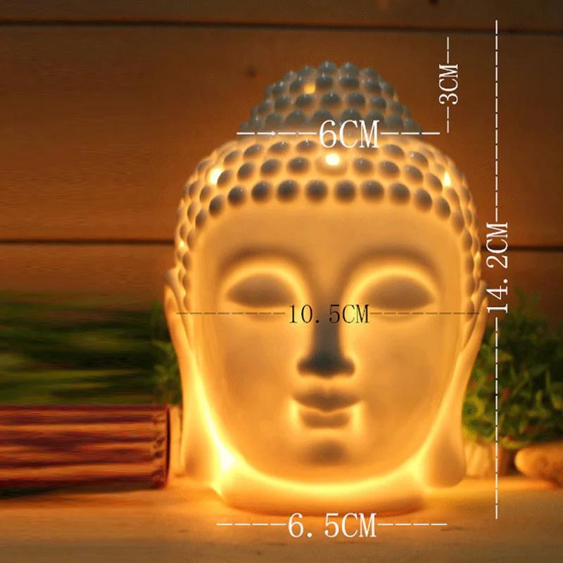 

Transparent Buddha Head Candle Holder, Ceramic Crafts Buddha Statue Decoration Creativity Chinese White Porcelain Home Decor 1pc 1Pc
