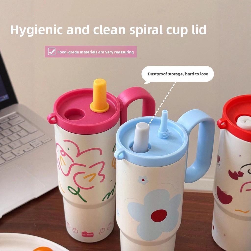 Car Cup Stainless Steel Insulated Travel Mug With Handle And Straw