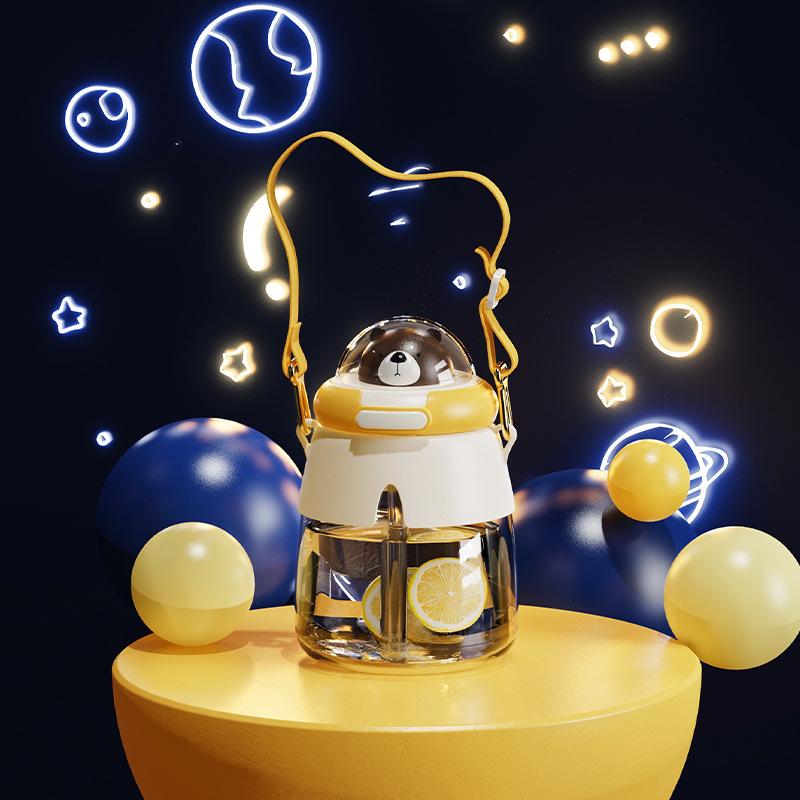 PCT Straw Cups Large capacity Kids Pot bellied Cup Cute Design Safe for Children 1100ml