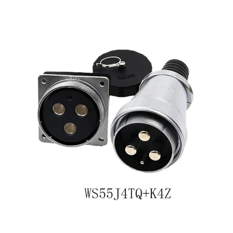 WS55 TQ+Z Waterproof IP65 Automotive Connector M55 Soldering Multi Core 4 7 40 53 61 Pin Power Adapter Male Plug Female Socket