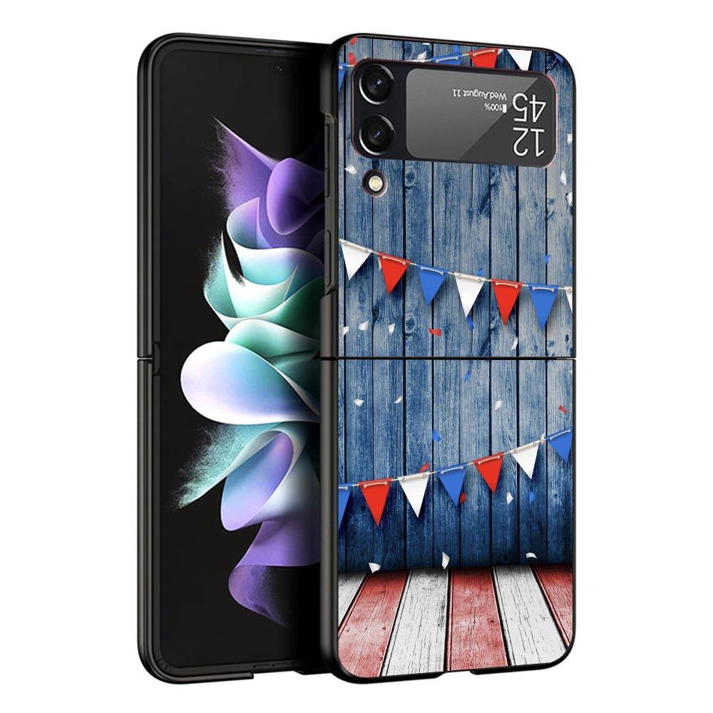 Chile Flag Black Phone Case For Samsung ZFlip7 ZFlip6 ZFlip5 ZFlip4 ZFlip3 5G Hard Protective Galaxy Z Flip 3 4 5 6 7