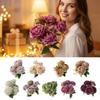 Multicolor Peony Artificial Flower Daisy Flower Silk Petals Simulation Flower Bouquet Floral Arrangement Green Leaves