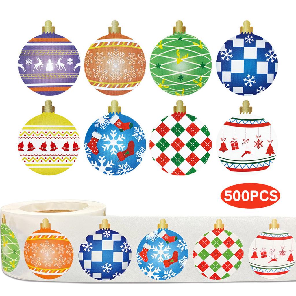 Roll Up Sticker Christmas Day Decorative Gift Series Self-adhesive Sticker Label
