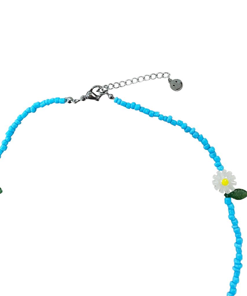 Sk8Er Rock Daisy Beads Necklace ((Light Blue))