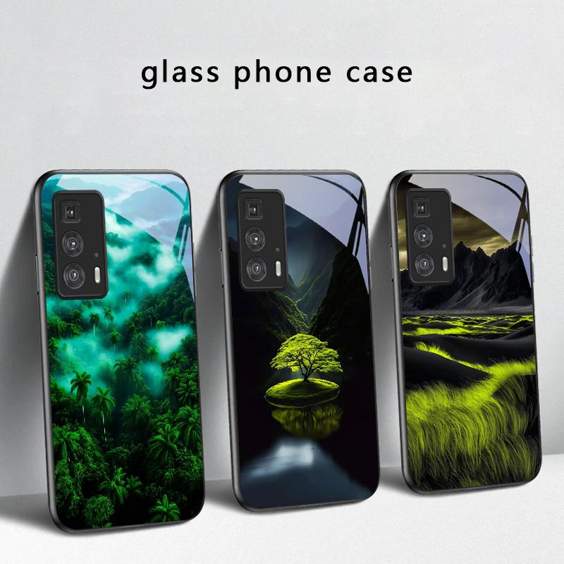 Forest Stream Pattern For Motorola Moto Edge 20 Lite 30 Pro 40 Neo 50 Ultra G45 G54 G55 G75 G84 G85 G Play 23 Glass Phone Case