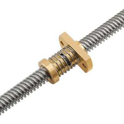 Conjunto de porcas de mola anti-folga T8 de latão adequado para parafuso de haste roscada de 8 mm