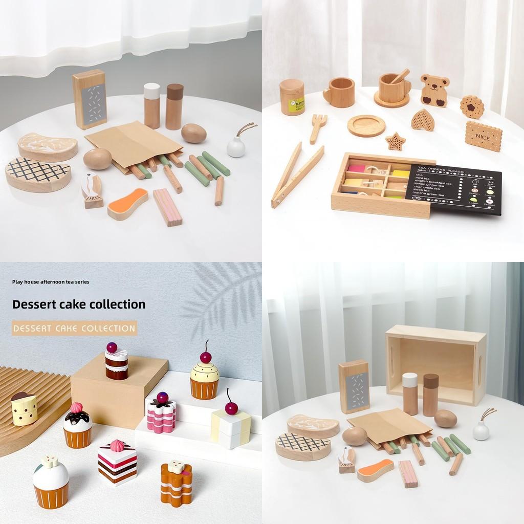 Playset Wooden Dessert With Western Pastries For Kid Play And Interaction Parent