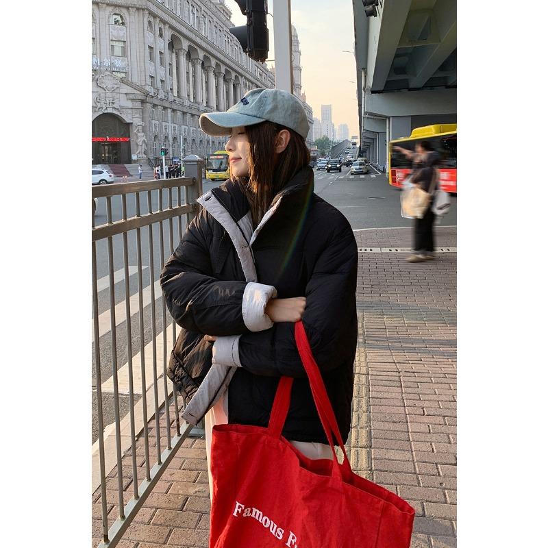 

Новая зимняя свободная повседневная универсальная хлопковая куртка на пуху со стойкой XL