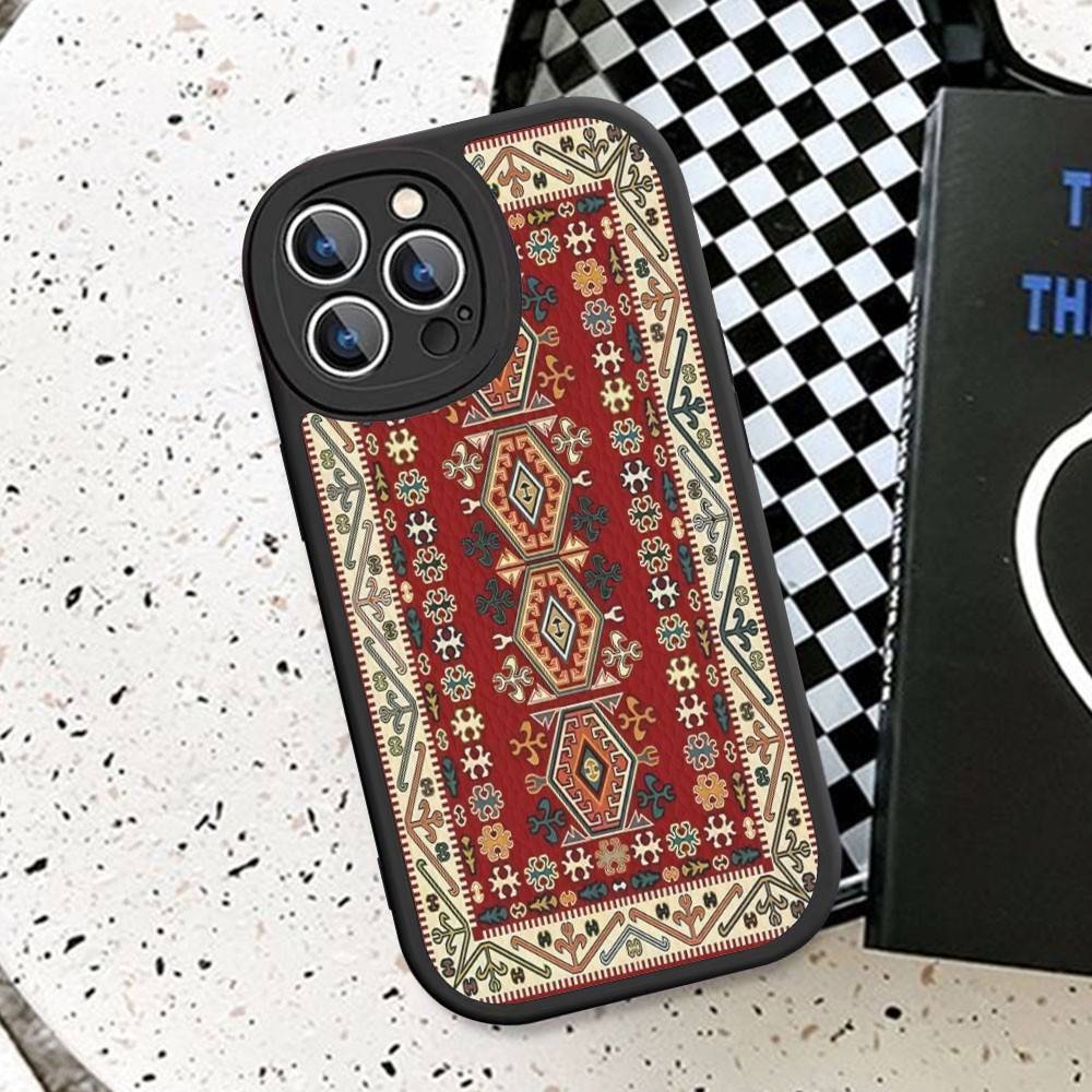 Persian Carpet Floral Pattern Phone Case Hard Leather For IPhone 16 15 14 13 12 Mini 11 14 Pro Max Xs X Xr 7 8 Plus Fundas