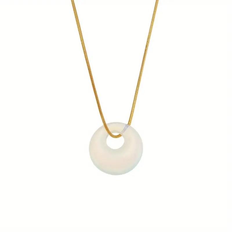 Natural Crystal Pendant Necklace With Round Citrine And Agate For Jewelry Enthusiasts