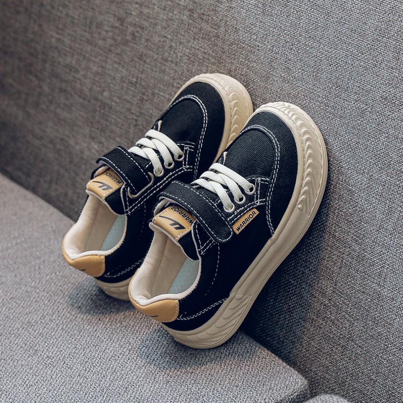 Warrior Classmates Boys Canvas Shoes Spring and Autumn New Breathable Girls Board Shoes Medium and Large Children's Cloth Shoes