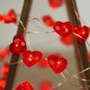 Romantic LED Red Heart Copper Wire Lights for Valentine's Day, Wedding & Proposal Decor