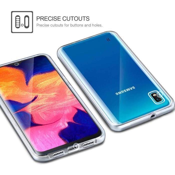 Coque pour Samsung Galaxy A10 - LittleMonkey - Version améliorée 2019 - 360 Degré - Transparent - Souple
