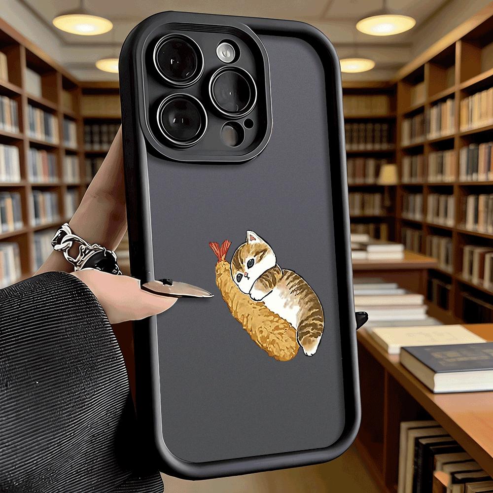 Cat Hugging Tempura Shrimp Soft TPU Shockproof Case For Xiaomi Redmi Note 15 14 13 12 11 Pro Anti-Fall Protective Back Cover