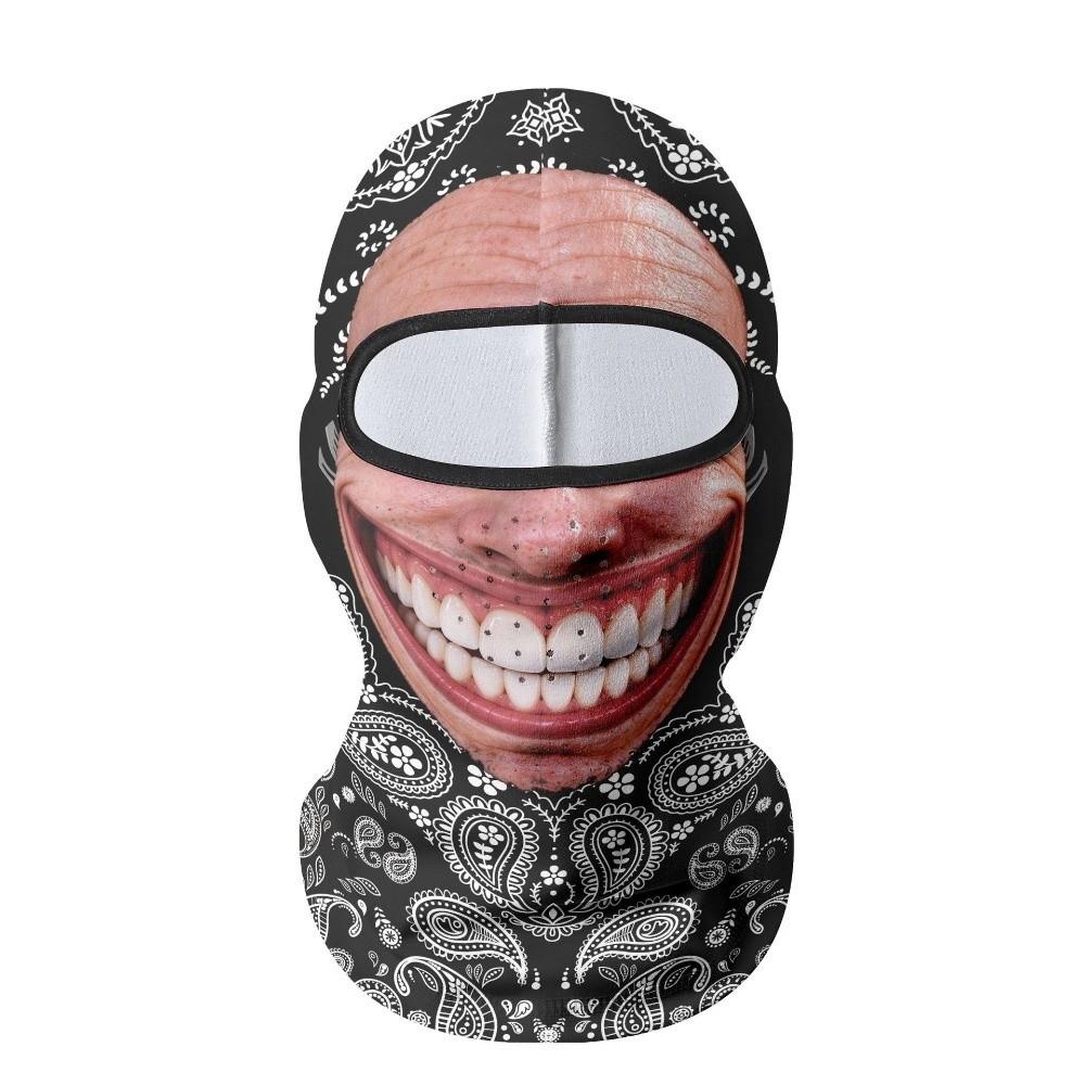 3D Face Printed Old Man Balaclava Face Mask Paisley Print Funny Face Funny Ski Mask Full Coverage Elastic Winter Mask Cover