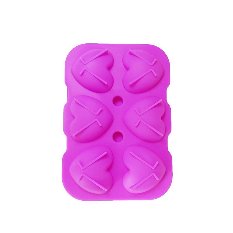 

Food Grade Heart Shape Ice Cube Mold 6 Grids Ice Mould Whiskey Ice Cube Box Home фіолетовий