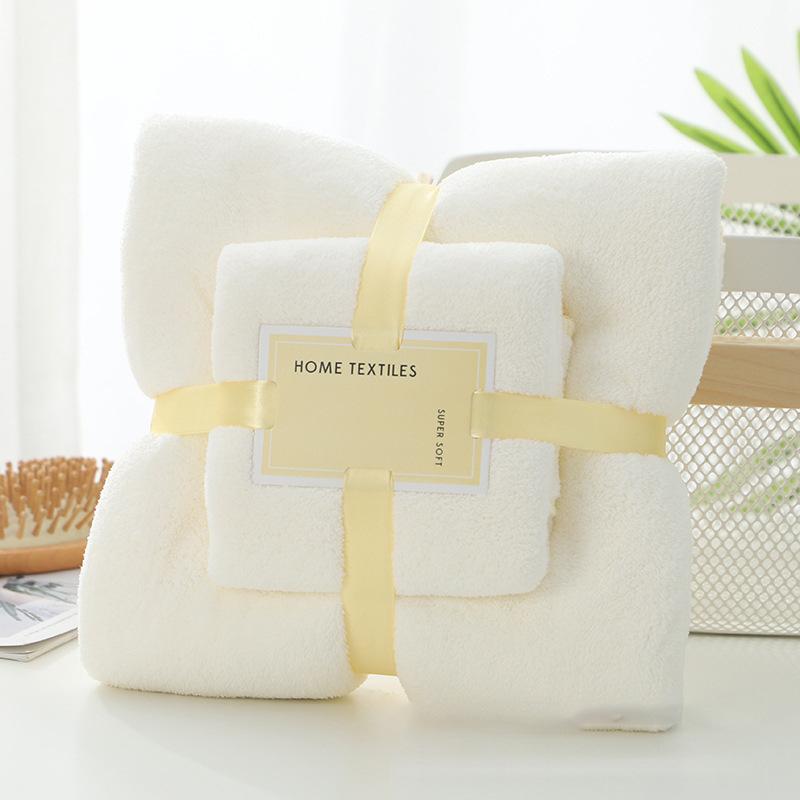 Wearable Towel Robe Set - Super Soft & Quick-Dry Coral Fleece, Highly Absorbent Bath Sheet for Women Men Spa & Home Use