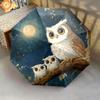 Owl  Pattern, Automatic Folding Umbrella, Portable and Foldable Design, 8 Ribs, a Christmas or Birthday Gift.