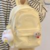 Portable Large Capacity Women's Backpack Waterproof Nylon School Backpack Lightweight Solid Color Student Backpack Women