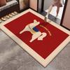 New Year Decoration Carpet High-end Red Cartoon Pony Rug Living Room Bedroom Bathroom Door Non Slip Mat Home Decoration